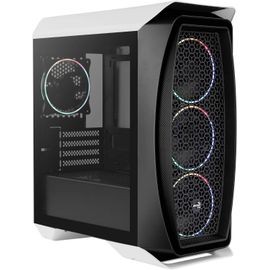 CLICKSELL-Eclipse Mini Tower Case \U2013 Aero One Pc Gaming Case 4 X 120Mm Argb Fans With 1-6 Pc Fan Hub, Mesh Front Tempered Glass Side Panel, Supports Liquid Cooling, Cables Included, White