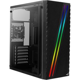 CLICKSELL-Streak Pc Gaming Case, Mid-Tower, Atx, Rgb, 18 Lighting Modes, Full Window, Ideal For First Time And Experienced Gamers , Black