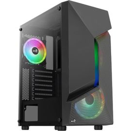CLICKSELL-Scapebkv3, Boîtier Gaming Atx, Frontal Rgb Led, Verre Trempé, Noir, 3 Ventilateurs Argb