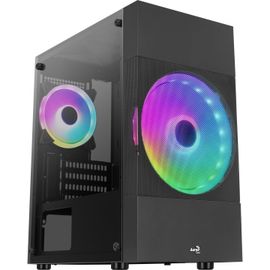 CLICKSELL-Atomiclite V1, Boîtier De Jeu Micro-Atx, Mesh Avant+2 Ventilateurs Frgb, Noir