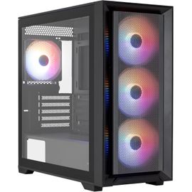 CLICKSELL-Tern Mini, Boîtier Pc Micro Atx, 4X Ventilateurs Frgb 120Mm, Fenêtre Verre Trempé, Façade Mesh, Support Refroidissement Liquide 360Mm, Filtres À Poussière Magnétiques, 2X Usb 3.0, Noir