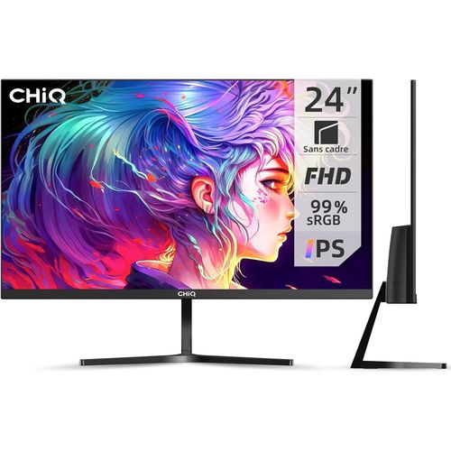 CLICKSELL-Moniteur 24 Pouces, Full Hd 1920X1080, 100Hz¿Moniteur Ultra Plat, 3 Côtés Sans Cadre, Ips, 99% Srgb, Écran Pc, Freesync, Interface Hdmi & Vga, Dp, Va, Montage Vesa
