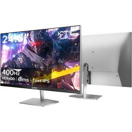 CLICKSELL-24.5 Pouces Ecran Pc Gamer 400Hz 360Hz 240Hz | Fast Ips 1Ms | Fhd Écran 1080P | Hdr 400 128% Srgb | Hdmi X2, Dp X2 | Réglage De L'Inclinaison Gris Argenté Ecran 360Hz Vesa H25X7