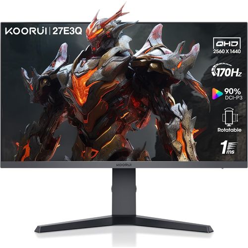 CLICKSELL-Écran Pc Gaming 27 Pouces, 170Hz, 2K Qhd(2560 * 1440), Ips, 1Ms, Hdr 400, Adpitive Sync, 100% Srgb, 2Xhdmi(144Hz Ou 170Hz), Displayport(170Hz), Hauteur Réglable, Grand Angle De Vue 178°