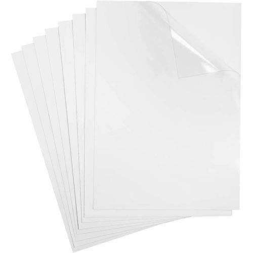 CLICKSELL-Feuilles De Papier Autocollant,Papier Autocollant Imprimante,Papier Autocollant En Vinyle, Papier Autocollant Transparent Pour Imprimante À Jet D'Encre/Laser 25Pcs (Transparent)