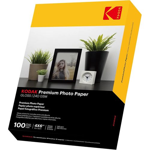 CLICKSELL-Lot De 100 Feuilles De Papier Photo Brillant 4R 240 G/M² Din 10 X 15 Cm Pour Imprimante À Jet D'Encre-Papier Photo-Cartes Photo-Séchage Instantané-Imperméable-Blanc