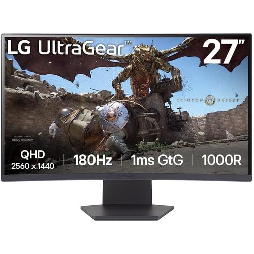 CLICKSELL-Ultragear 27Gs60Qc-B.Aeu Ecran Pc Gaming 27"" - Dalle Va Résolution Qhd (2560X1440), 1Ms 180Hz, Hdr 10, Srgb99% (Cie1931), Amd Freesync, Inclinable, Réglable En Hauteur