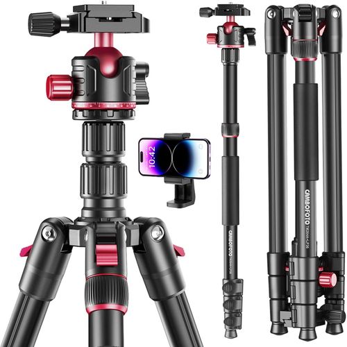 CLICKSELL-188Cm Trépied Pour Appareil Photo, Trépied & Monopode En Aluminium Avec Tête Sphérique Pour Dslr/Slr Avec Sac De Transport Compatible Avec Canon Nikon Jumelles Télescope Laser