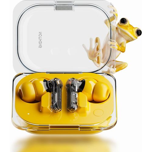CLICKSELL-Ear (A) Ecouteurs Bluetooth Sans Fil Avec Intégration De Chatgpt, Réduction Active Du Bruit, Algorithme Bass Enhance Et Jusqu`À 42,5 Heures D`Écoute - Jaune