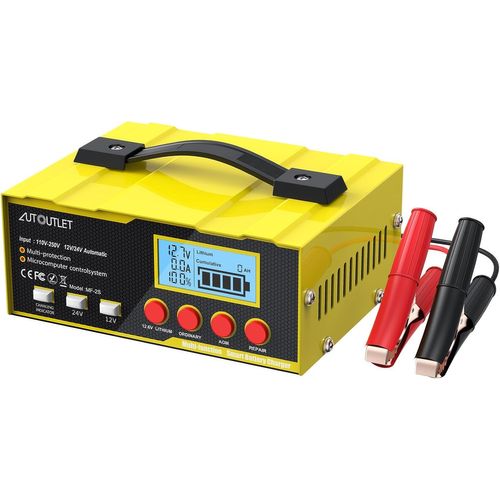 CLICKSELL-Chargeur De Batterie Voiture Intelligent 12V/24V 8.5A Mainteneur De Batterie Polyvalent Led Pour Batterie Plomb-Acide Lithium Lifepo4 Agm Puissance De Pointe 220W Pour Voiture Moto Marine