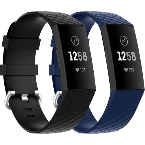 Shiba-Bracelet De Remplacement, Bracelet De Rechange Réglable En Silicone Compatible Avec Fitbit Charge 3/Fitbit Charge 4, Bandes [2