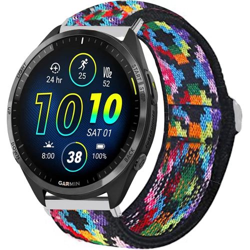 Shiba-Bracelet De Rechange En Tissu Réglable Pour Montre Intelligente Garmin Forerunner 965 / Forerunner 265 46 Mm[3165]