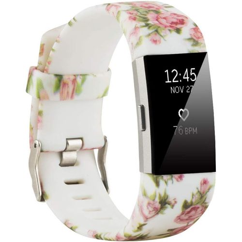 Shiba-Bracelet De Rechange Pour Montre Fitbit Charge 2 - En Silicone Souple - Motif Coloré - Pour Grand Poignet[1639]