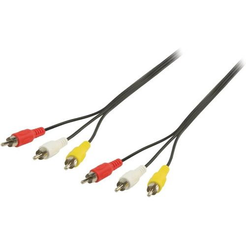 SHIBA-VLVP24300B10 Câble Audio/vidéo 3X RCA mâles vers 3X RCA mâles 1 m Noir[903]