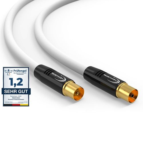 SHIBA-Câble d'antenne 3 m blanc - Mâle vers femelle coaxial IEC - Câble coaxial HDTV Premium pour télévision par câble | Câble TV [1