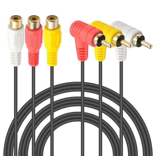 SHIBA-Cable RCA à angle droit de 90 degrés, 3 femelles vers 3 mâles RCA Cable Audio rca pour 3 ports RCA entre le signal audio ou [9