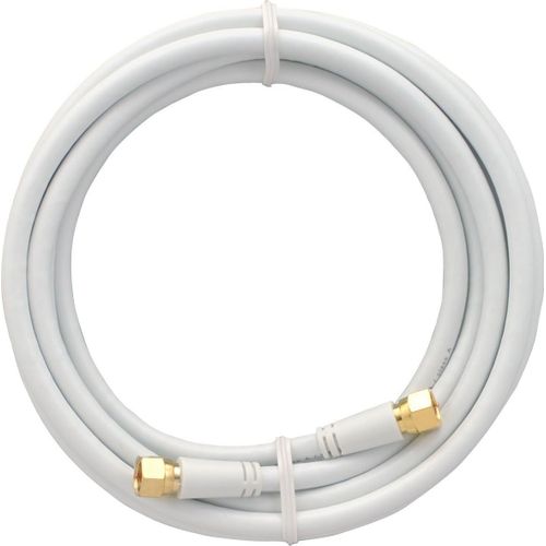 SHIBA-MAK30003 Câble coaxial de Modem ou d'antenne satellite 3 m Fiche F plaqué Or Triple Blindage Blanc[656]