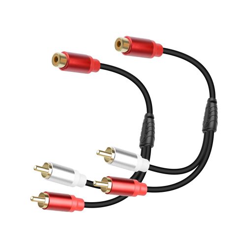 SHIBA-Séparateur RCA 2Pack, séparateur RCA Y femelle à 2mâle, câble audio stéréo pour subwoofers, cinémas maison, haut-parleurs, t[7