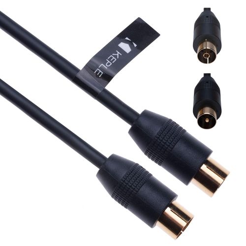 SHIBA-Câble Coaxial RF Fil d'antenne TV 1m Coaxial Coax Fiche De l'homme à la Femme Prise d'antenne Extension pour Freeview SFR Bo[1