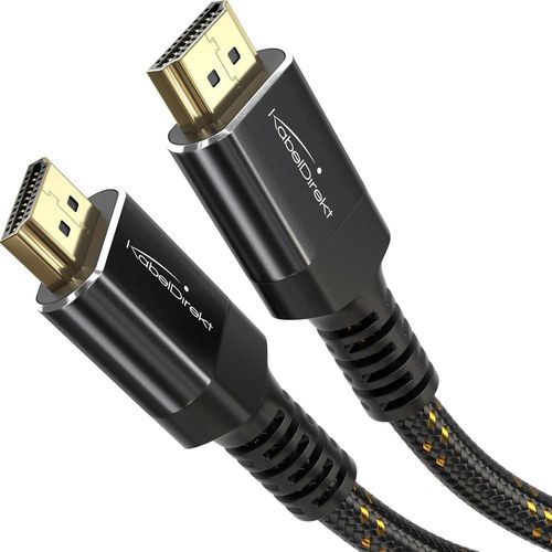 SHIBA-¿ Câble HDMI 2.1 8K/4K ¿ 2m ¿ Connecteurs Métalliques Résistants aux Chocs et Gaine Tressée (8K@60Hz, Ultra haute vitesse/48[3