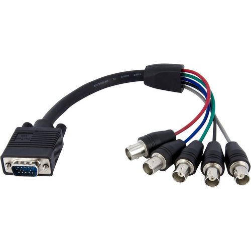 SHIBA-Câble d'écran coaxial VGA HD15 vers 5x BNC RGBHV de 30cm - M/F (VGABNCMF1)[818]