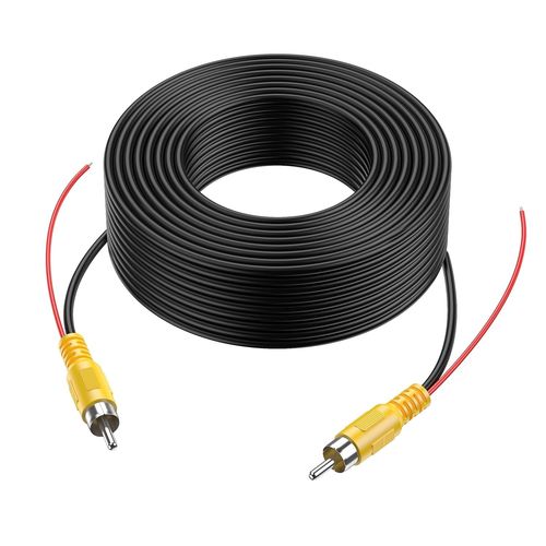 SHIBA-15M 50FT Vidéo Câble Rallonge RCA Jack Câble Prise Phono Connecteur Plug Male to Male pour Recul Voiture Fil de Détection Ro[8