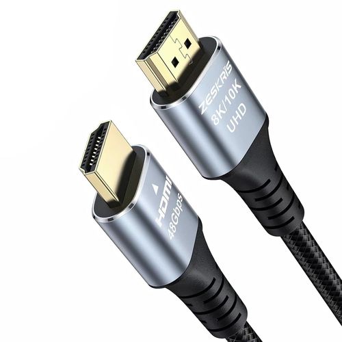 SHIBA-Câble HDMI 2.1 2m 8K, 48Gbps Ultra Haute Vitesse Tressé, 4K@120Hz 144Hz 8K@60Hz eARC HDR10 HDCP 2.2 2.3 Pour Ordinateur Port[3