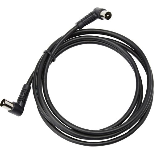 SHIBA-Câble antenne TV coaxial 90 degrés vers Prise coaxial 90 degrés, 2 m Noir[822]
