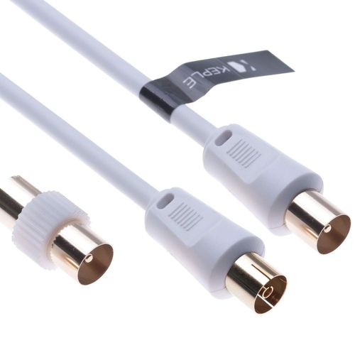 SHIBA-Câble d'antenne TV 2 m Câble RF Ariel Câble de couplage coaxial Câble d'antenne de télévision Fiche mâle vers Prise d'antenn[1