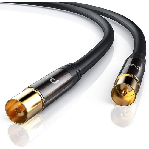 SHIBA-CSL- 3m Câble d'antenne coaxial HDTV, câble antenne TV mâle Femelle, fiches antenne IEC coaxiales, Full HD 4K UHD - Blindage[1