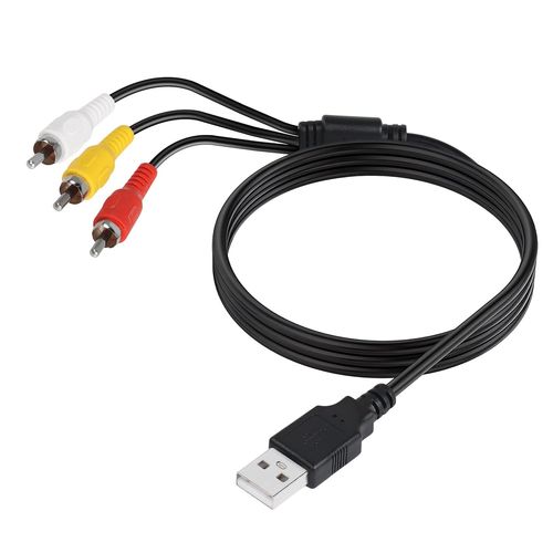 SHIBA-Câble USB vers 3 RCA 1,5 m USB mâle vers 3 RCA mâle, câble adaptateur AV composite pour TV et vidéo Vizio[378]