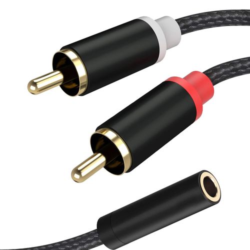 SHIBA-Câble RCA Jack 3.5mm Femelle vers 2 RCA Mâles, Câble Adaptateur Audio, Adaptateur Jack RCA Stéréo pour Téléphone, TV, PC, Ta[6