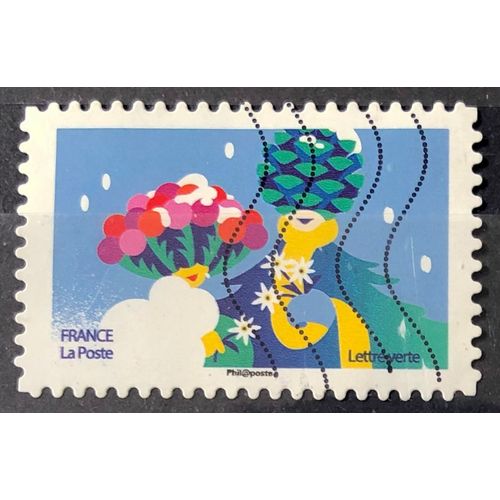 Voeux / Noel 2020 - Mon Spectaculaire - Pomme De Pin Et Houx (Très Joli N° 1937) Obl - France Année 2020 - Brn83 - N33558