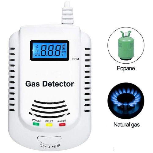 Détecteur de gaz naturel 2 en 1 et détecteur de monoxyde de carbone et de CO,moniteur de détecteur de fuite de gaz combustible pour Co,Lng,GPL,méthane - Type KR001 Gas LCD