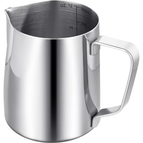 SHIBA-Pichet Mousseur à Lait pour Machine à Café,Pichet à Lait en Acier Inox 304 de 350 ml/12 oz,Accessoires de Barista en Métal p[2