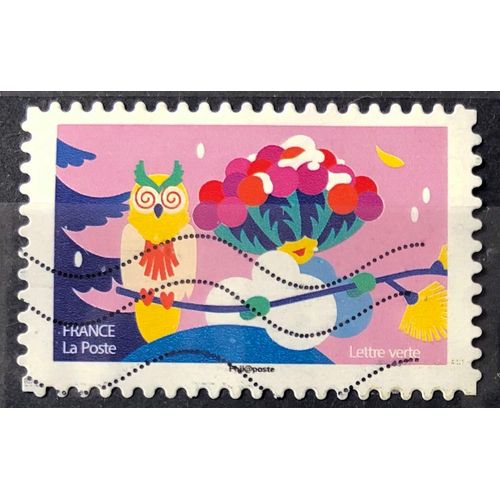 Voeux / Noel 2020 - Mon Spectaculaire - Hibou Et Houx (Très Joli N° 1934) Obl - France Année 2020 - Brn83 - N33557
