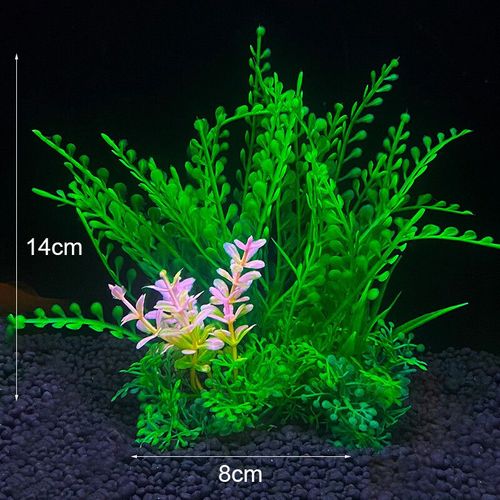 Plantes artificielles de décoration d'aquarium,herbe d'eau sous-marine,plantes aquatiques en plastique pour décorations d'aquarium d'aquarium - Type SC-with pink flower
