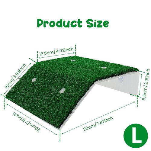 Plate-Forme Flottante Pour Tortue,Taille S/M/L,Décoration Pour Reptile,Terrasse,Mousse,Herbe,Rampe,Île,Accessoires D'aquarium,Décor D'habitat - Type L 20x20x5.5cm