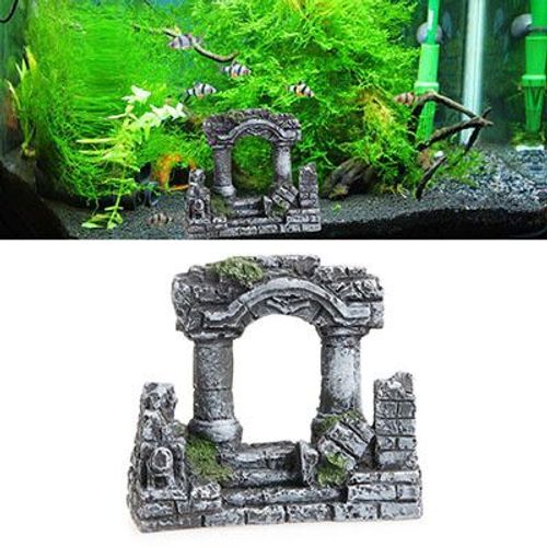 Ruines De Palais Artificielles Pour Aquarium,Colonne Romaine Ancienne,Ornement De Château Européen Pour Décorations D'aquarium,Boîte De Reptile,Paysage - Type Double Roman Column-M