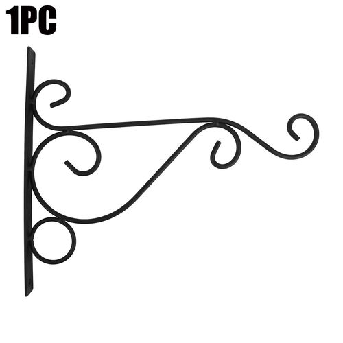 Crochet Mural Rétro En Fer Forgé,Support De Pot De Fleur,Panier De Décoration Mural,Support De Rangement,Ornements De Terrasse De Jardin - Type Black