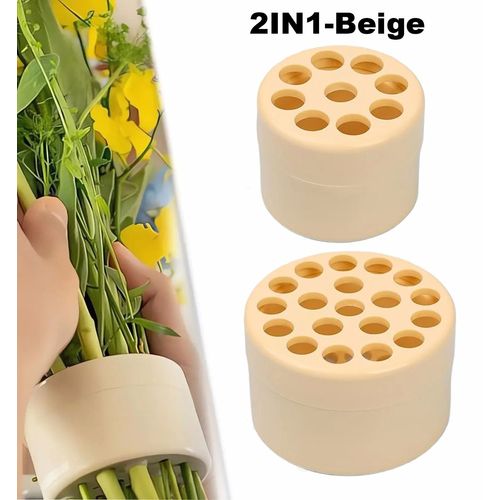 Porte-tige en spirale Ikebana pour fleurs,porte-tiges en spirale pour vases,accessoire d'art floral bricolage,cadeaux de fleurs Shaper,bouquet Twister - Type 2IN1-Beige