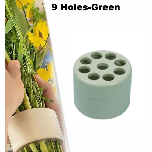 Porte-tige en spirale Ikebana pour fleurs,porte-tiges en spirale pour vases,accessoire d'art floral bricolage,cadeaux de fleurs Shaper,bouquet Twister - Type 9 Holes-Green