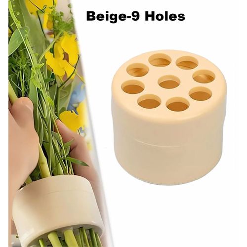 Porte-tige en spirale Ikebana pour fleurs,porte-tiges en spirale pour vases,accessoire d'art floral bricolage,cadeaux de fleurs Shaper,bouquet Twister - Type 9 Holes-Beige