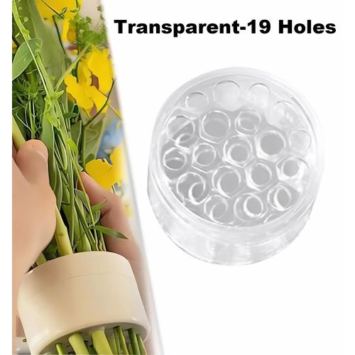 Porte-tige en spirale Ikebana pour fleurs,porte-tiges en spirale pour vases,accessoire d'art floral bricolage,cadeaux de fleurs Shaper,bouquet Twister - Type 19 Holes-Transparent