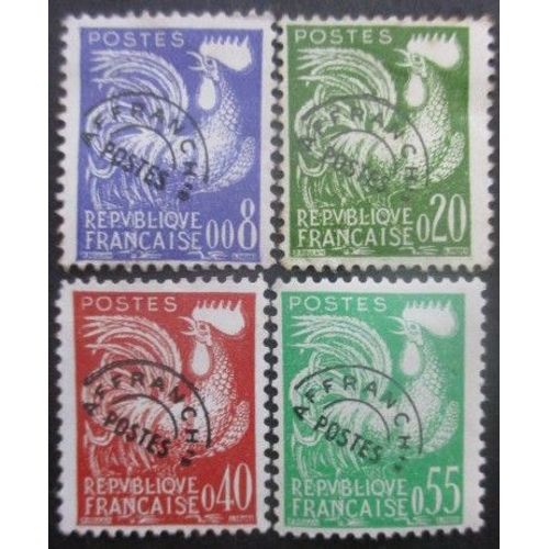 France Préoblitéré Série N°119 Au 122 Coq Gaulois Sans Gomme
