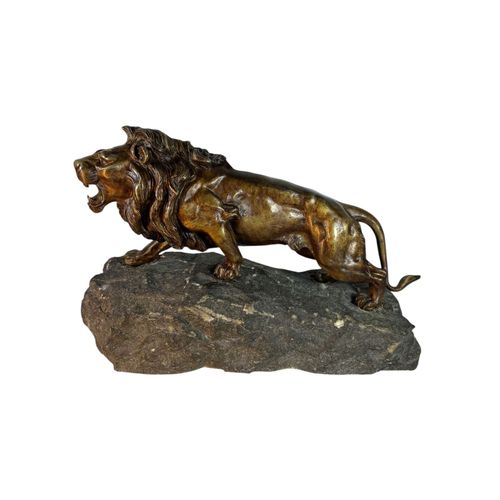 Barye Antoine Louis grand lion rugissant sculpture bronze 