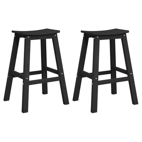 Vidaxl Tabourets De Bar 2 Pcs Noir Hdpe
