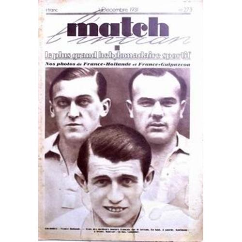 Match L'intran N° 273 Du 01/12/1931