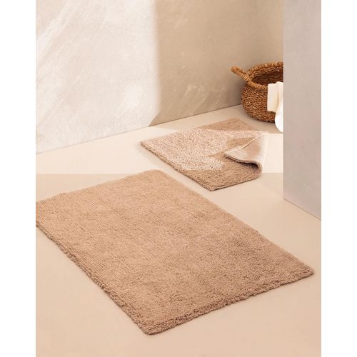 Tapis De Bain 2 Pièces En Coton Cameo - Beige - 60x100 Cm