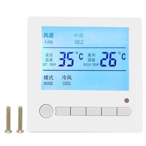 Thermostat LCD Intelligent ca 220v, bobine de ventilateur, contrôleur de température, panneau de conditionnement, interrupteur PC + ABS, chauffage d'ambiance
